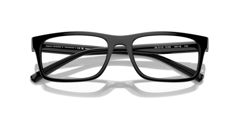 ARMANI AXCHANGE AX 3115 8158 FRAME - 55 / Black - Eyeglasses