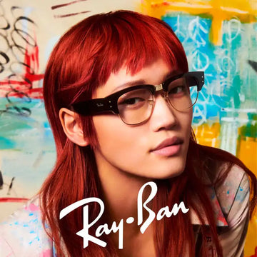 Black and gold framed ray-ban glasses with a classic, stylish design.