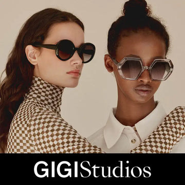 Black oval-shaped sunglasses with a sleek frame.