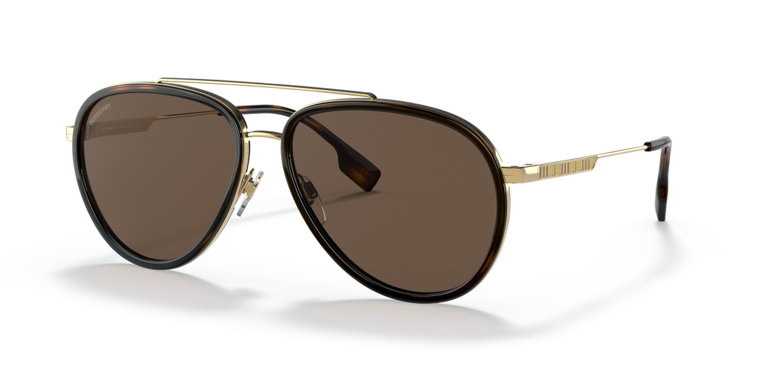 Burberry BE3125 Oliver Men's Sunglasses – Gold / Dark Brown – front view
