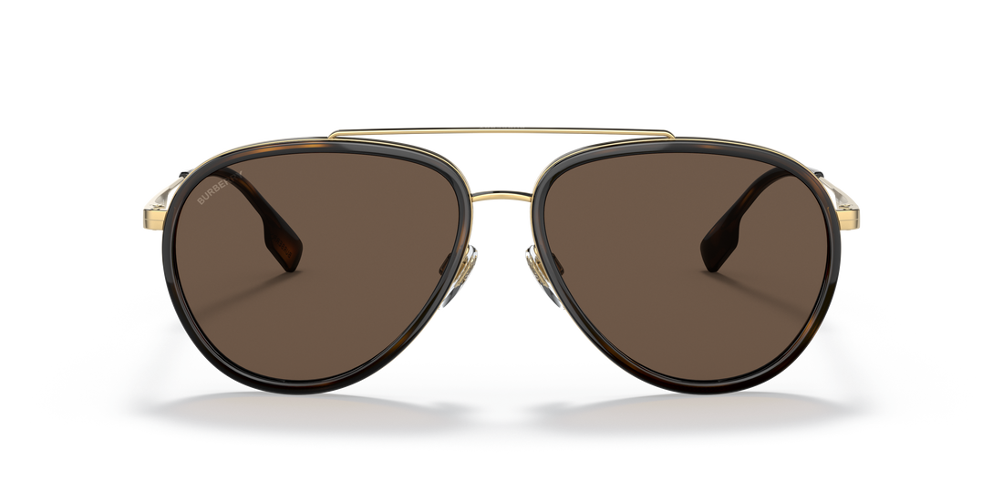 Burberry BE3125 Oliver Men's Sunglasses – Gold / Dark Brown – front view