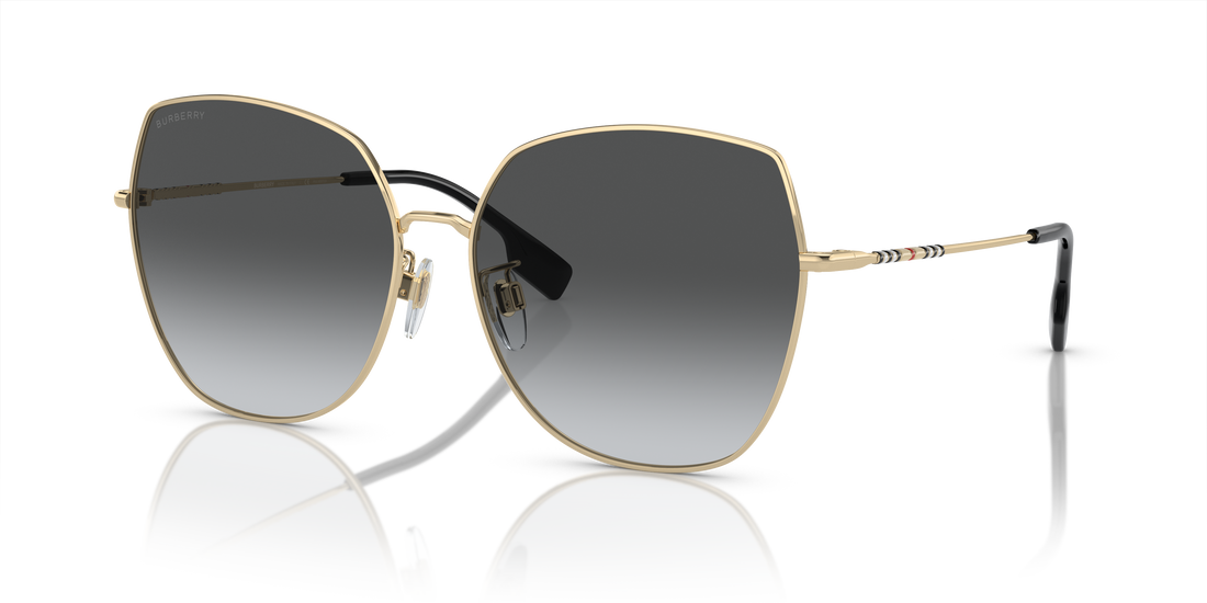 Burberry BE3136D Women's Sunglasses – Light Gold / Polarized Grey Gradient – front view