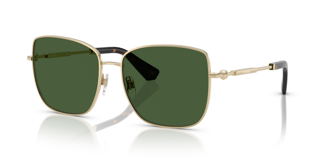 Burberry BE3158 Women's Sunglasses – Light Gold / Dark Green – front view