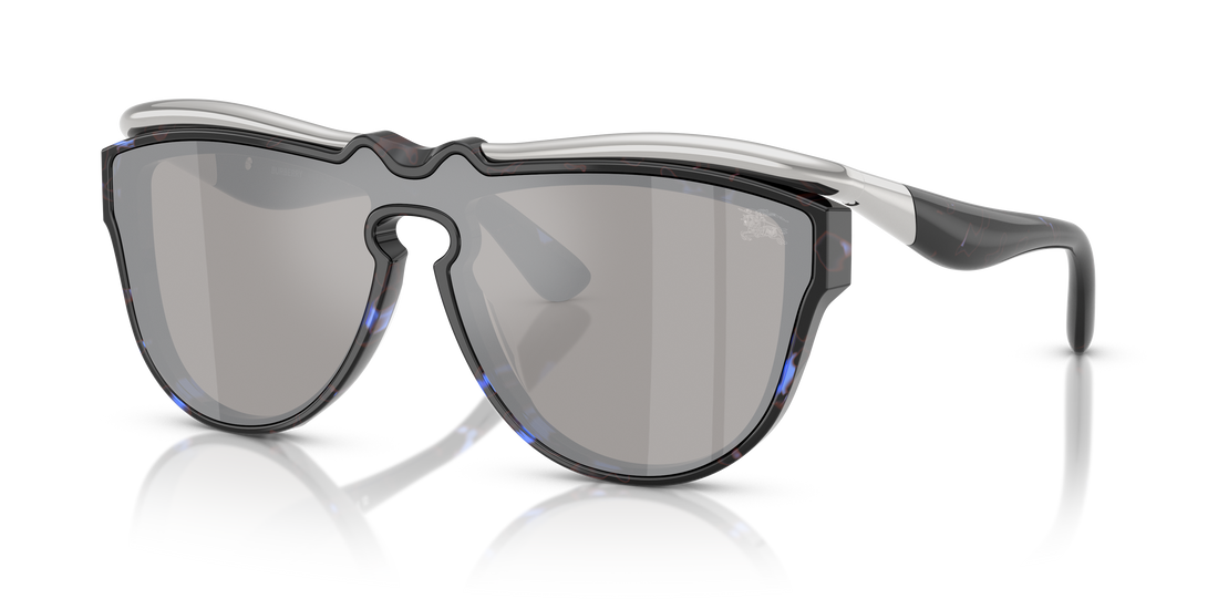 Burberry BE3162U Sunglasses – Blue Havana / Light Grey Mirror Silver – front view