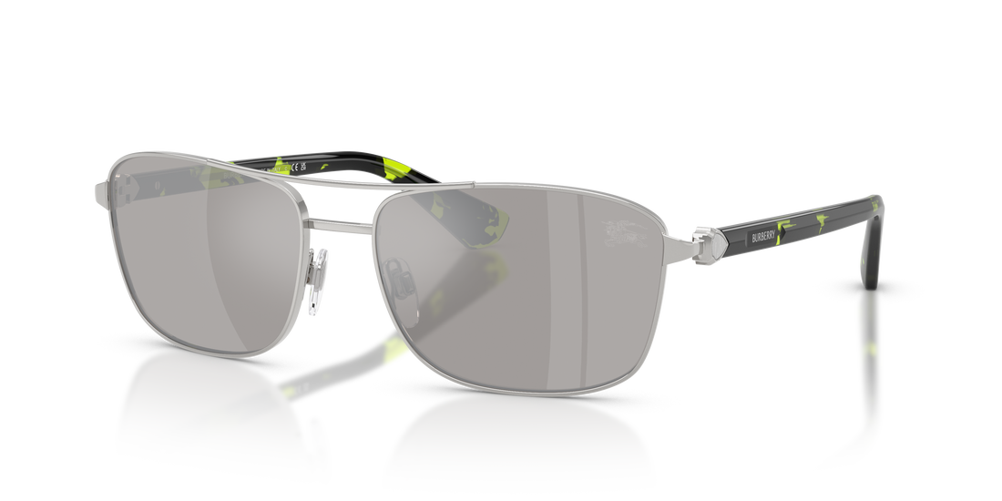 Burberry BE3163 Men's Sunglasses – Silver / Light Grey Mirror Silver – front view