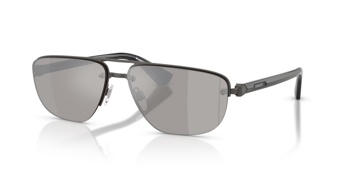 Burberry BE3164 Men's Sunglasses – Matte Grey / Light Grey Mirror Silver – front view