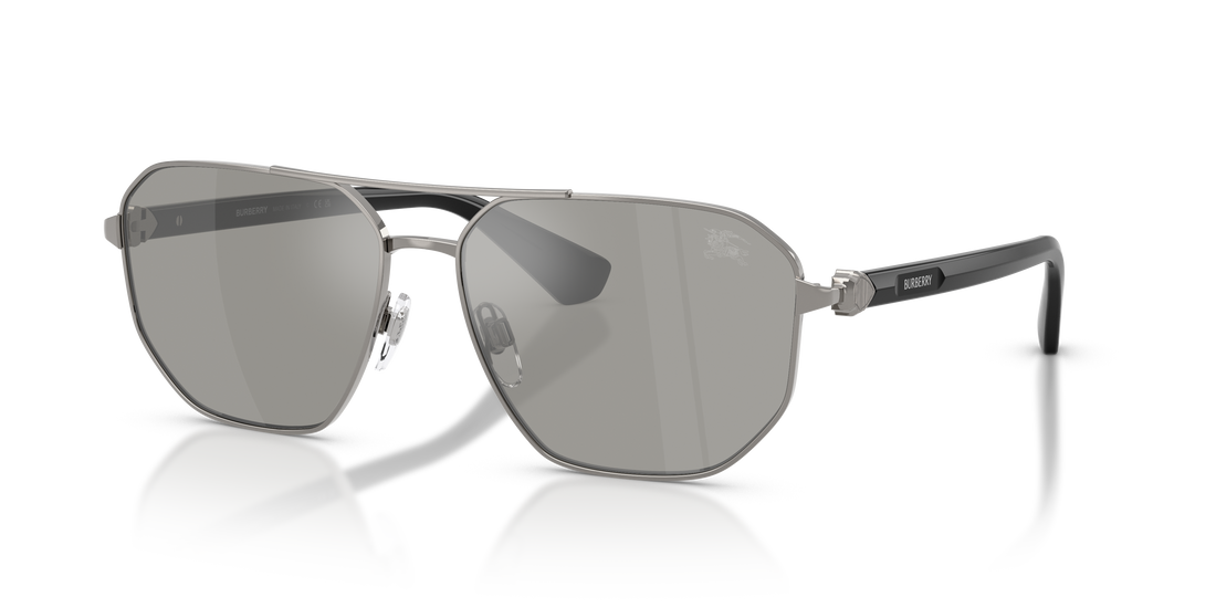 Burberry BE3166 Men's Sunglasses – Gunmetal / Light Grey Mirror Silver – front view