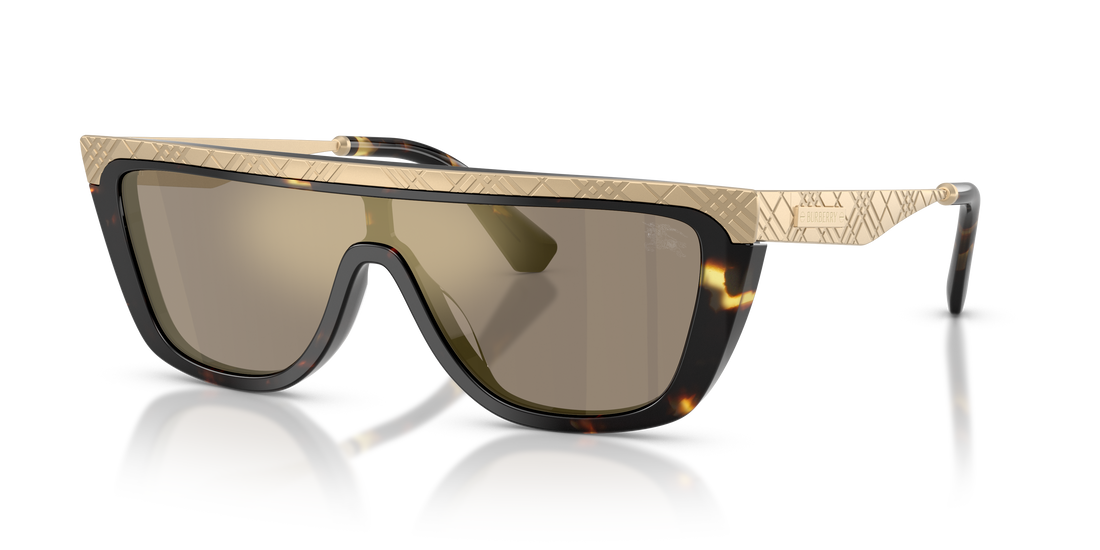Burberry BE3174 Sunglasses – Yellow Havana / Light Brown Mirror Gold – front view