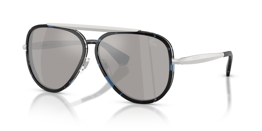 Burberry BE3176 Sunglasses – Blue Havana / Light Grey Mirror Silver – front view
