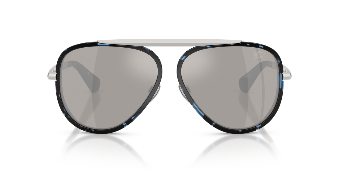 Burberry BE3176 Sunglasses – Blue Havana / Light Grey Mirror Silver – front view