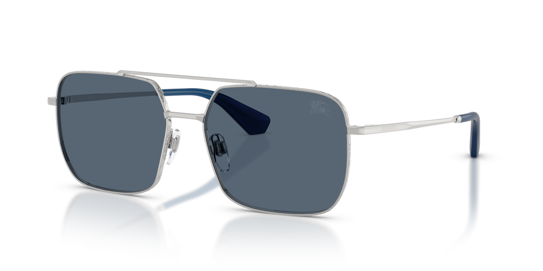 Burberry BE3179 Men's Sunglasses – Silver / Blue Polarized – front view