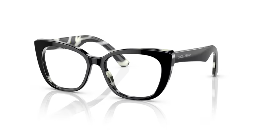 DOLCE & GABBANA DX3357 3372 FRAME - Black on zebra / 47 - Eyeglasses