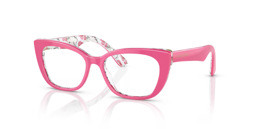DOLCE & GABBANA DX3357 3408 FRAME - Pink on pink flowers / 47 - Eyeglasses