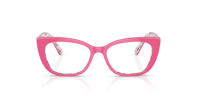 DOLCE & GABBANA DX3357 3408 FRAME - Pink on pink flowers / 47 - Eyeglasses