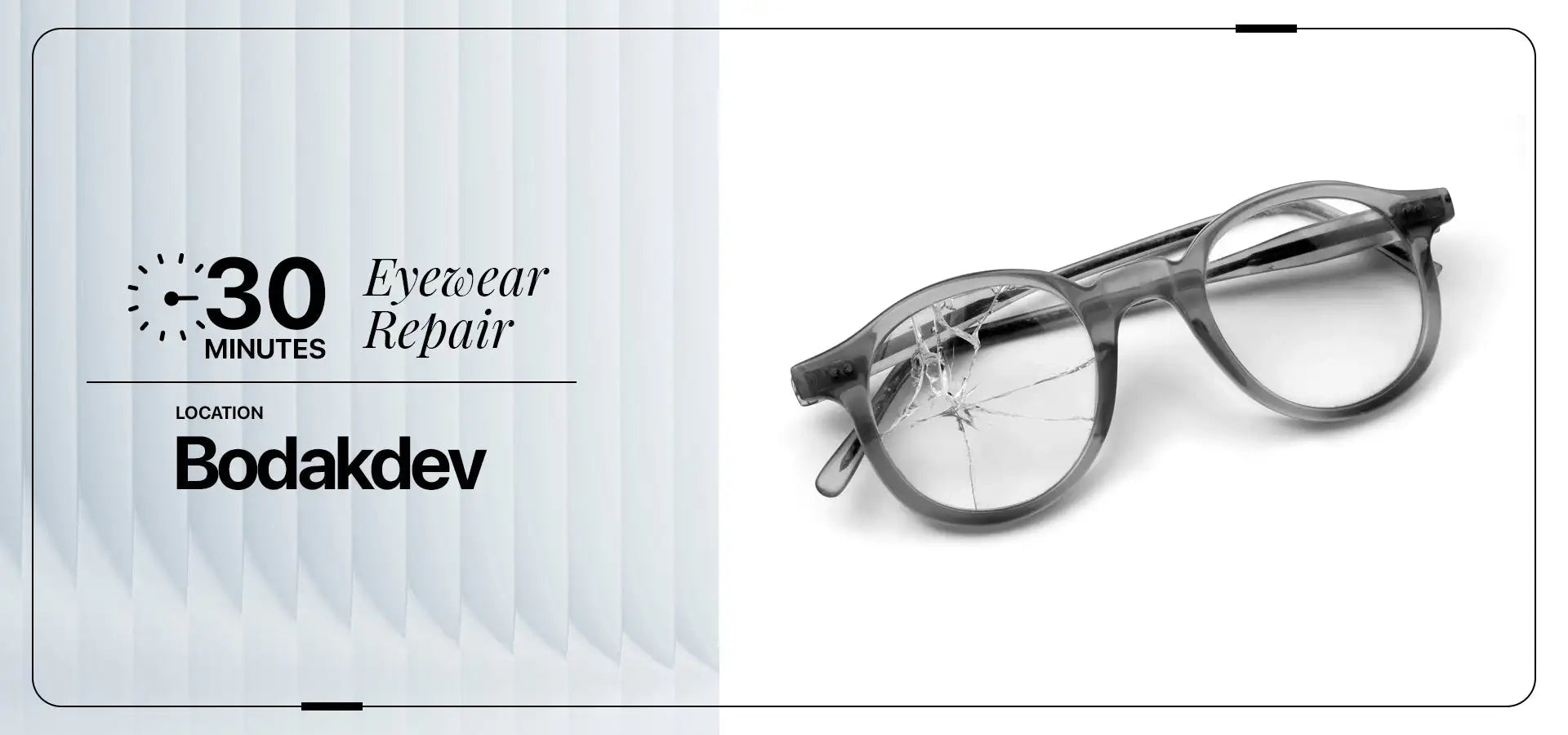 Gray acetate eyeglasses with a round frame and cracked lenses.slider_item_B77KmK
