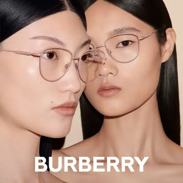 玫瑰金细框圆形眼镜，burberry品牌。