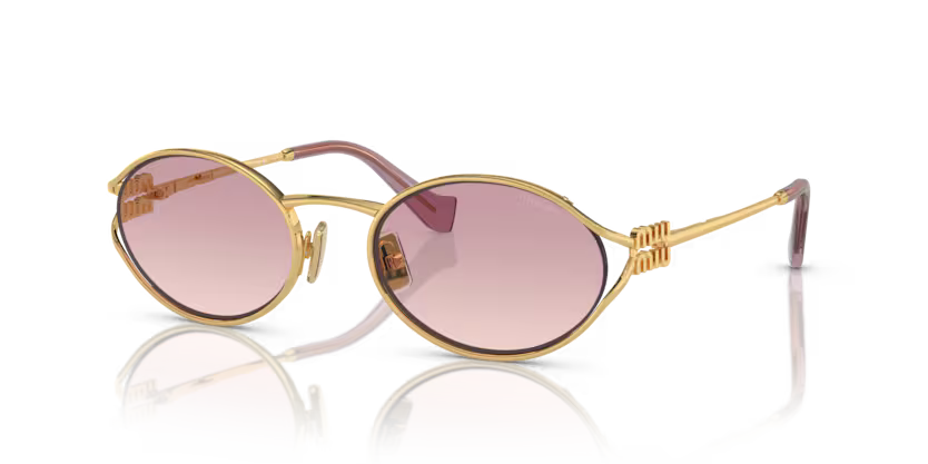 MIU MIU SMU 52Y 5AK-06S SUNGLASS - 54 / Gold - Sunglasses