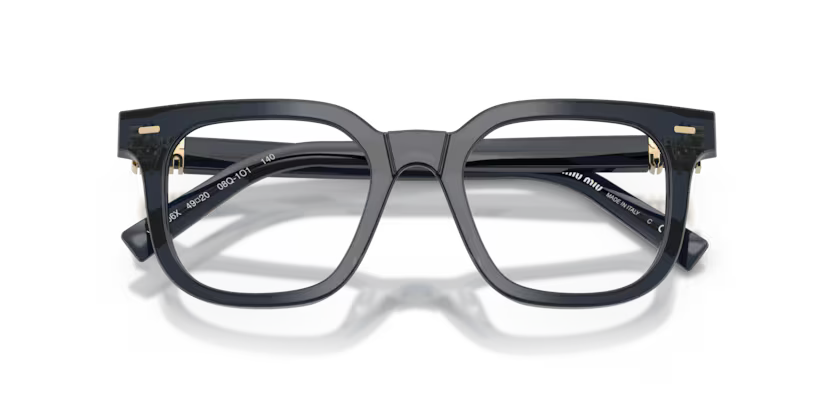 MIU MIU VMU 06X 08Q-1O1 FRAME - 49 / TRANSPARENT BLUE - Eyeglasses