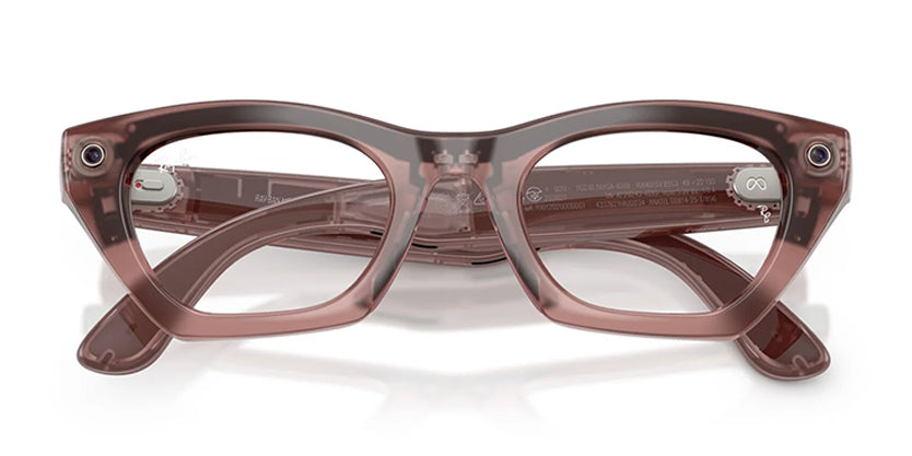 RAYBAN META RW4015 (GEN 3) ZENA 8553 49 FRAME - Shiny Transparent Peach/Clear / 49 - Eyeglasses