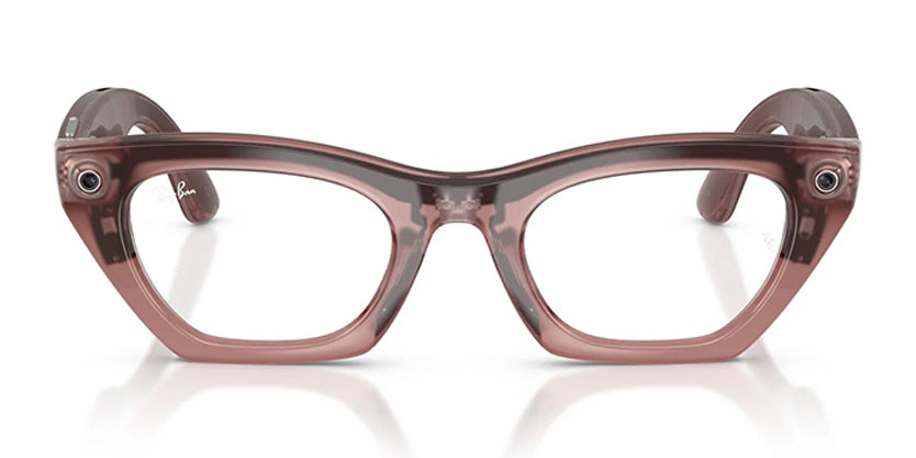 RAYBAN META RW4015 (GEN 3) ZENA 8553 49 FRAME - Shiny Transparent Peach/Clear / 49 - Eyeglasses