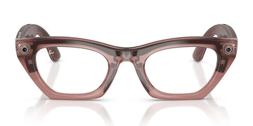 RAYBAN META RW4015 (GEN 3) ZENA 8553 49 FRAME - Shiny Transparent Peach/Clear / 49 - Eyeglasses