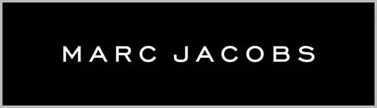 White ’marc jacobs’ logo on a black background.